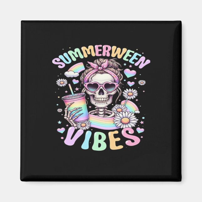 Aimant Vibes de Summerween Douce Fille Squelette Été Hall (Devant)