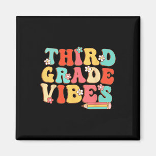 Aimant Vibes de troisième année Rétro Groovy - 3e année R
