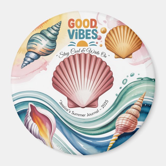 Aimant Vibes d'été Carnet tropical (Devant)