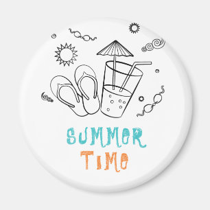 Aimant Vibes d'été de soleil et de vacances, Art esquissé