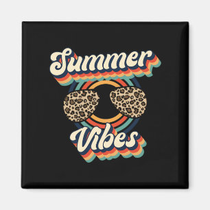 Aimant Vibes d'été rétro guépard solitaire vacances