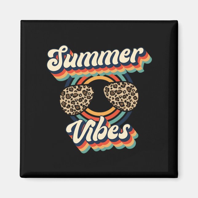 Aimant Vibes d'été rétro guépard solitaire vacances (Devant)