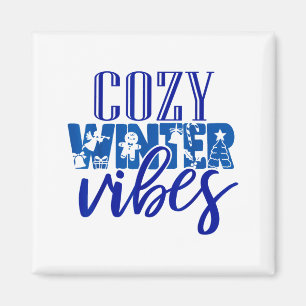 Aimant Vibes d'hiver cosy xmas drôles bonhommes de neige