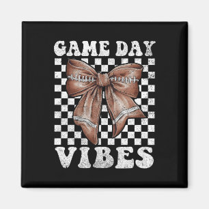 Aimant Vibes Jour Coquette Bow Football Mama Football