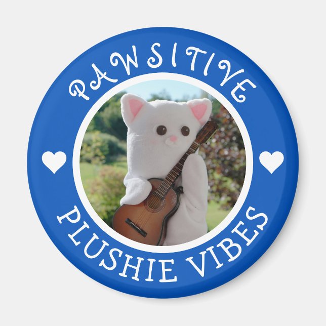 Aimant Vibes Plushie bleu Cute Kawaii (Devant)