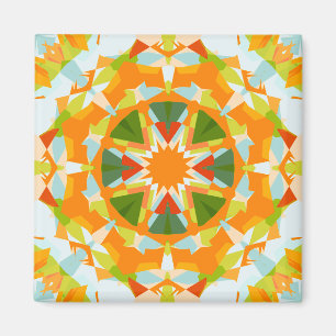 Aimant Vibrant Orange Vert Étoile Boho Maximaliste
