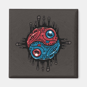 Aimant Vibrant Poison rouge et bleu grenouille à tarte Yi