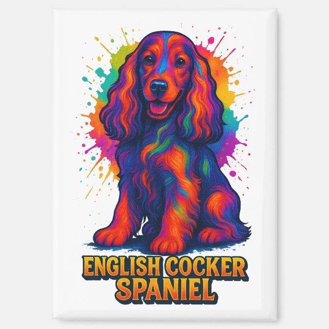 Aimant Vibrant Pop Art English Cocker Spaniel  (Recto)