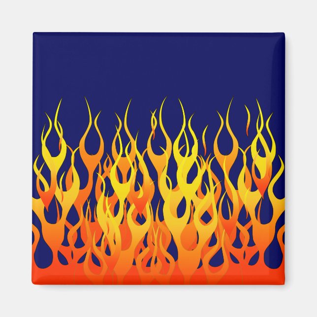 Aimant Vibrant Racing Flames on Navy Blue (Devant)