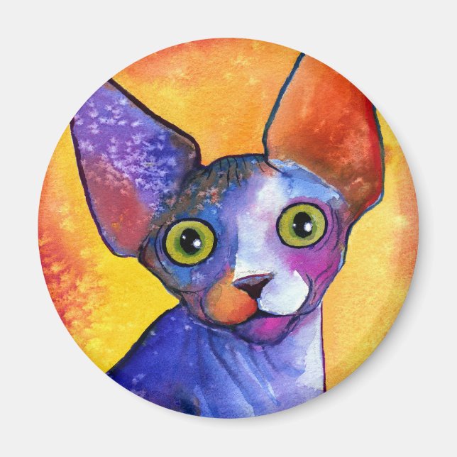 Aimant Vibrant sphynx cat 3 peinture (Devant)