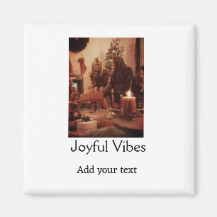 Aimant Vibrations joyeuses ajout photo famille Noël nom s