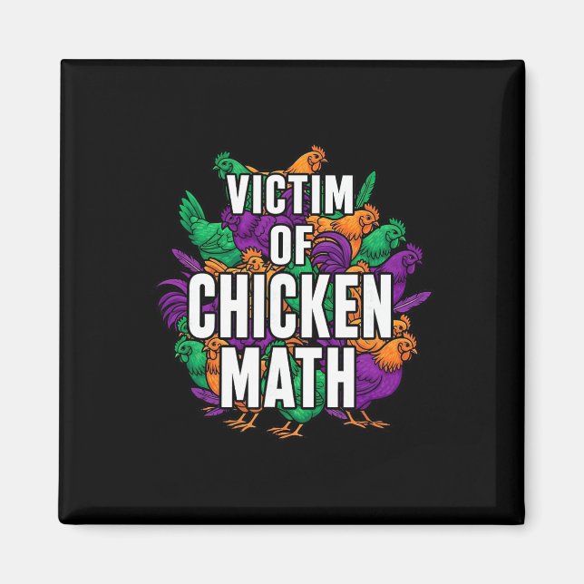 Aimant Victime de maths de poulet Drôle de fermier de vol (Devant)
