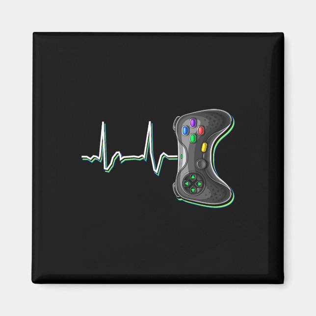 Aimant Video Gamer Heartbeat Video Game Controller Cadeau (Devant)