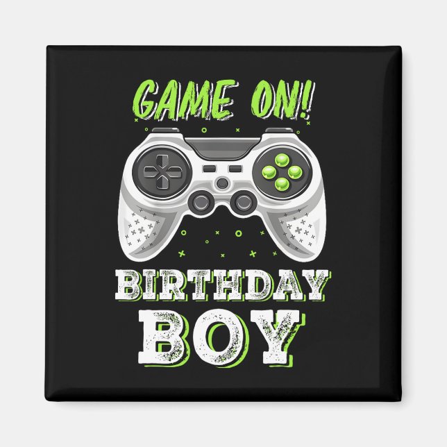 Aimant Vidéo Jeu Garçon Anniversaire Décorations Fête Tem (Devant)