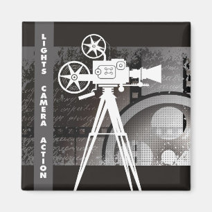 Aimant vidéo, Lumières, Caméra, Carré Action 2"x2"