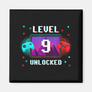 Aimant Vidéo Niveau 9 Débloqué Joueur de Jeux Vidéo Drôle