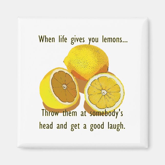 Aimant Vie Citrons Humour foncé Funny Fruit Jaune (Devant)