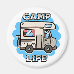 Aimant Vie de camp   Camper rétro