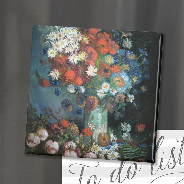 Aimant Vie morte avec Fleurs de prairie | Vincent Van Gog (Créateur téléchargé)