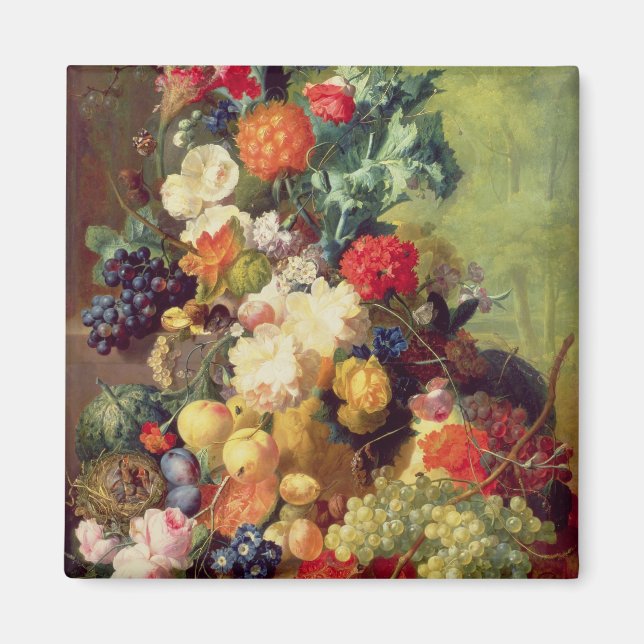 Aimant Vie morte avec fleurs et fruits (Devant)