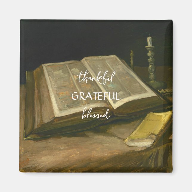 Aimant Vie morte avec la Bible par Vincent Van Gogh (Devant)