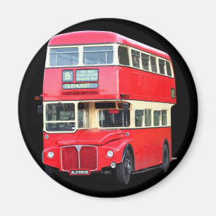 Aimant Vieil autobus rouge de Londres du vers 1950