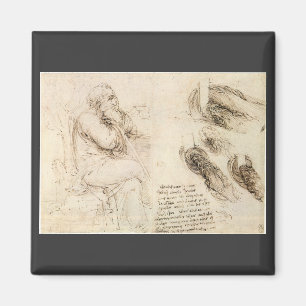 Aimant Vieil Homme et Esquisse d'eau de Léonard de Vinci