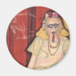 Aimant vieille dame et cigare