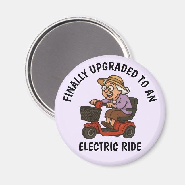 Aimant Vieille femme sur Scooter (Recto/Verso)