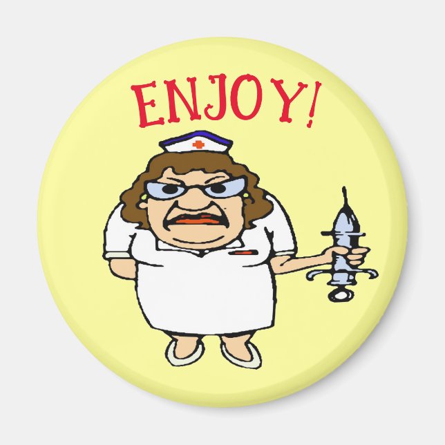 Aimant Vieille Infirmière Pli (Devant)