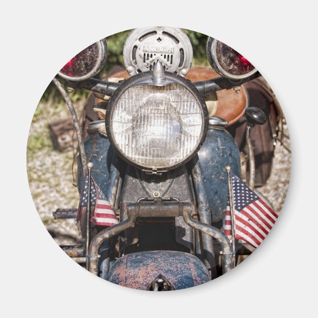 Aimant vieille moto de la police indienne (Devant)