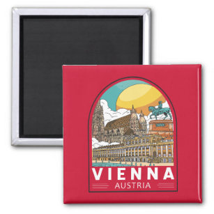 Aimant Vienne Autriche Emblème rétro Voyage