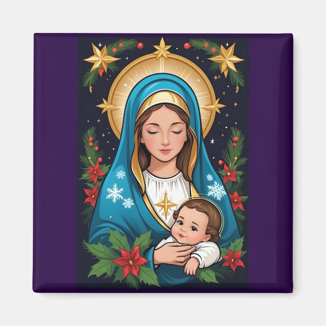 Aimant Vierge catholique chrétienne Marie Noël (Devant)