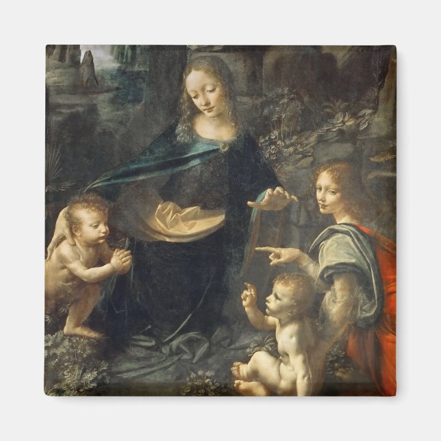 Aimant Vierge des Roches, Léonard de Vinci (Devant)
