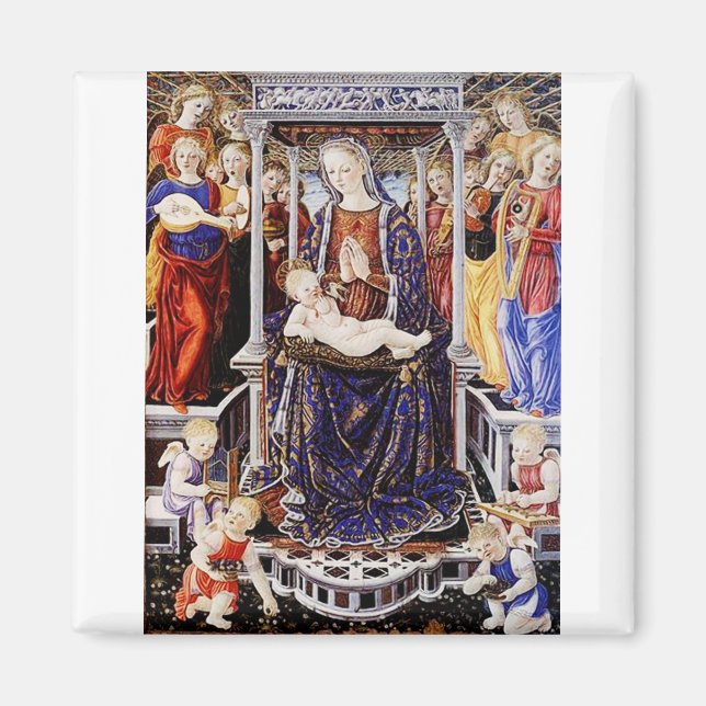 Aimant Vierge et Enfant enthronisés avec Ange musicien (Devant)