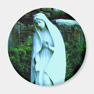 Aimant Vierge Marie bleue altérée