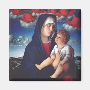 Aimant Vierge Marie et Enfant Art Religieux Classique