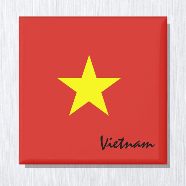 Aimant Vietnam flag & vacances vietnamiennes, voyage /spo (Créateur téléchargé)