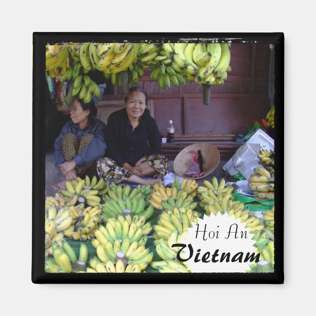 Aimant Vietnam, marché de Hoi An, Bananes (aimant) (Devant)