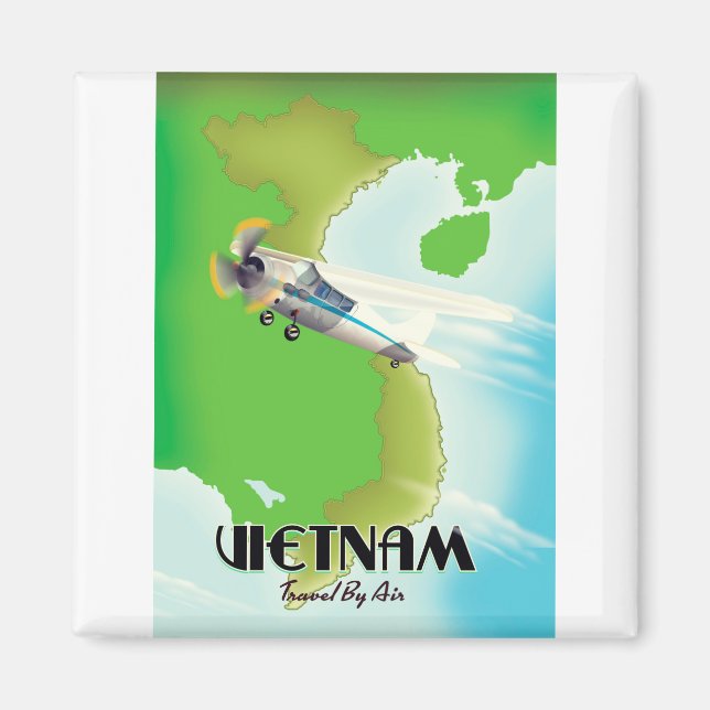 Aimant Vietnam par avion vacances impression. (Devant)