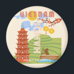 Aimant Vietnam Travel Art<br><div class="desc">Une belle conception d'art de voyager qui capture les différents paysages du Vietnam dans un style esthétique rétro. Il s'agit d'un complément parfait à n'importe quel endroit et ferait un grand ajout à votre vie,  surtout si vous aimez une esthétique vintage.</div>
