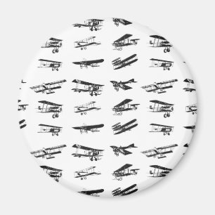 Aimant Vieux avions dans des avions noirs et blancs et