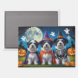 Aimant Vieux bergers anglais Citrouille Halloween Funny