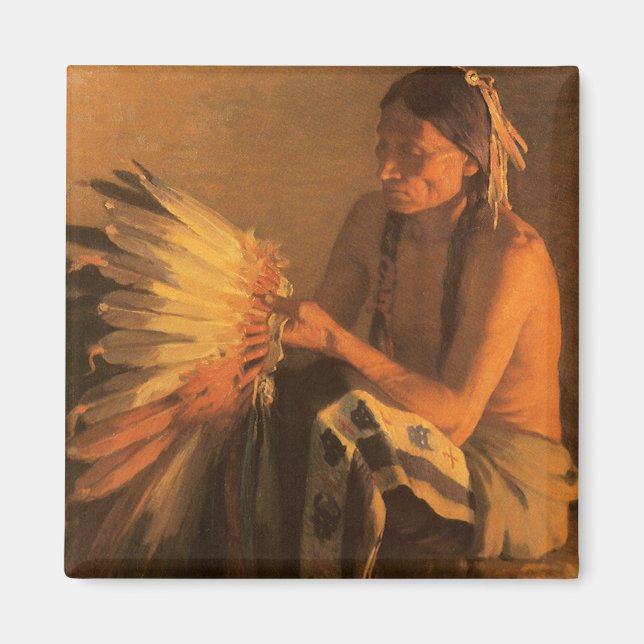 Aimant Vieux bonnet de guerre par Joseph Henry Sharp (Devant)
