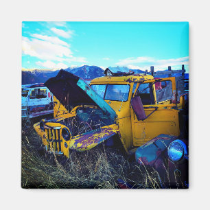 Aimant Vieux camion jaune