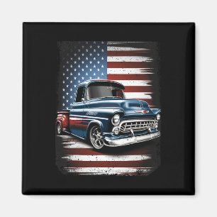 Aimant Vieux camionnette Drapeau américain 4 juillet Patr