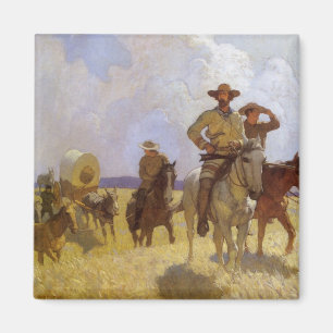 Aimant Vieux Cowboys, Le Costume Parkman par NC Wyeth