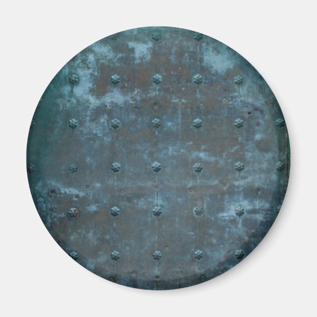 Aimant Vieux Cuivre Espagnol Porte en Métal Tarni (Devant)