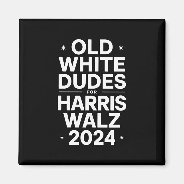 Aimant Vieux Dudes blancs pour Harris Walz Politique Démo (Devant)
