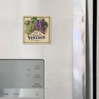 Aimant Vieux Raisins Vintages de mode, Vin pourpre et noi